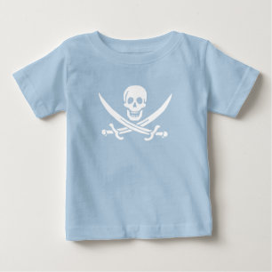 Piratenflagge Totenkopf gekreuzte Schwerter Baby T-shirt
