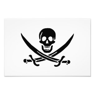 Piratenflagge Totenkopf gekreuzte Schwerter Fotodruck