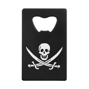 Piratenflagge Totenkopf gekreuzte Schwerter Geldbeutel Flaschenöffner