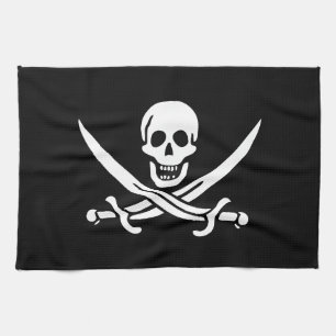 Piratenflagge Totenkopf gekreuzte Schwerter Geschirrtuch