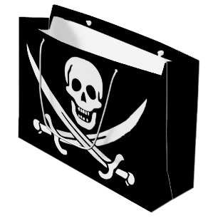 Piratenflagge Totenkopf gekreuzte Schwerter Große Geschenktüte