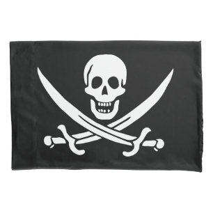 Piratenflagge Totenkopf gekreuzte Schwerter Kissenbezug