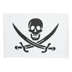 Piratenflagge Totenkopf gekreuzte Schwerter Kissenbezug