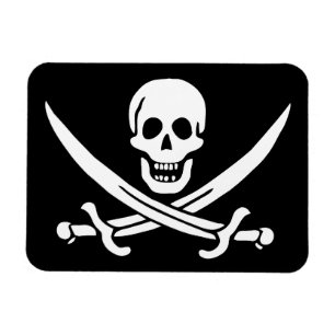 Piratenflagge Totenkopf gekreuzte Schwerter Magnet