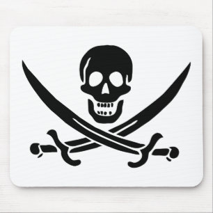 Piratenflagge Totenkopf gekreuzte Schwerter Mousepad