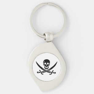Piratenflagge Totenkopf gekreuzte Schwerter Schlüsselanhänger