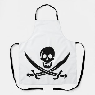 Piratenflagge Totenkopf gekreuzte Schwerter Schürze