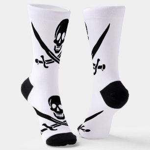 Piratenflagge Totenkopf gekreuzte Schwerter Socken