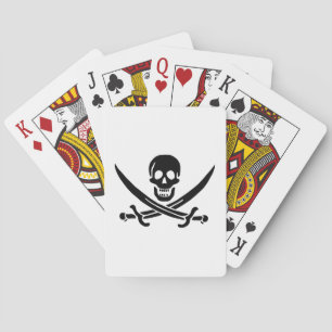 Piratenflagge Totenkopf gekreuzte Schwerter Spielkarten