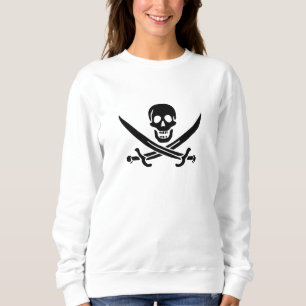 Piratenflagge Totenkopf gekreuzte Schwerter Sweatshirt