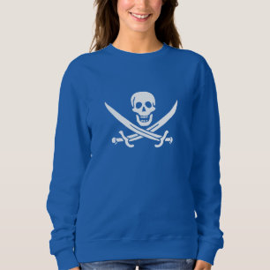 Piratenflagge Totenkopf gekreuzte Schwerter Sweatshirt