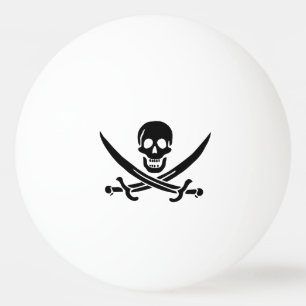 Piratenflagge Totenkopf gekreuzte Schwerter Tischtennisball