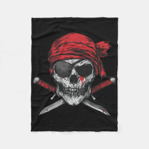 Piratenflagge Totenkopf und gekreuzte Knochen Skel Fleecedecke