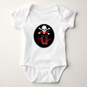 Piratenflagge U Monogramm Baby Strampler