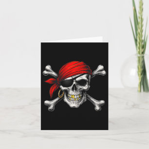 Piratenflagge und Skull-Crossbones Hallo Karte