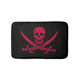 Piratenflagge von Calico Jack Totenkopf & Schwerte Badematte