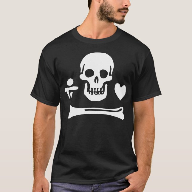 Piratenflagge von Stede Bonnet T-Shirt (Vorderseite)