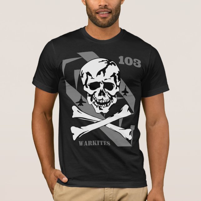 Piratenflaggen 103 b&w T-Shirt (Vorderseite)
