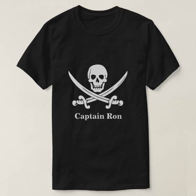 Piratenflaggen Pirate Captain Custom T-Shirt (Design vorne)