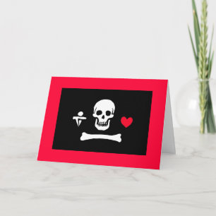 PiratenflaggeValentine Feiertagskarte