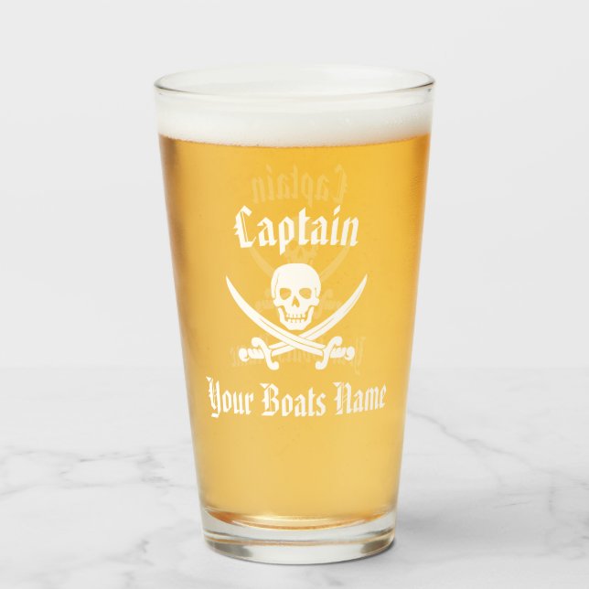 Piratenführer und Schiffsname Glas (Vorne (Gefüllt))