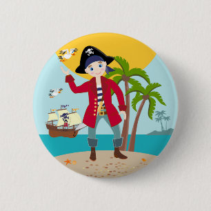 Piratengeburt Button