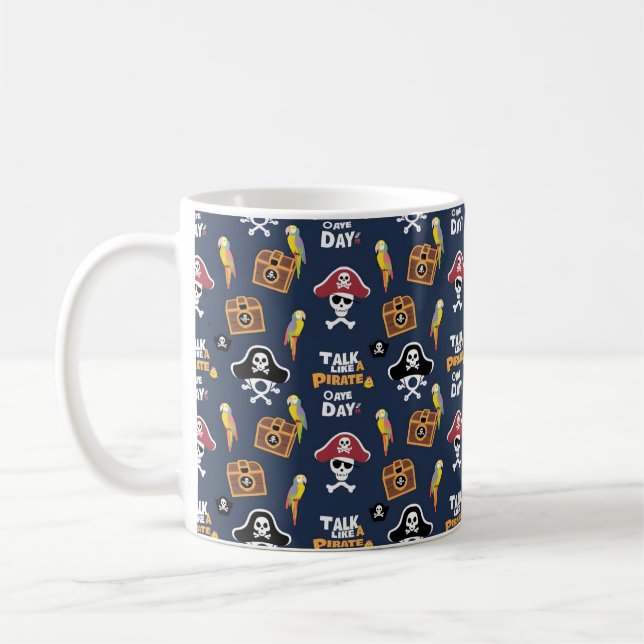 Piratengedankendesigns für seeliebende Abenteurer Kaffeetasse (Links)