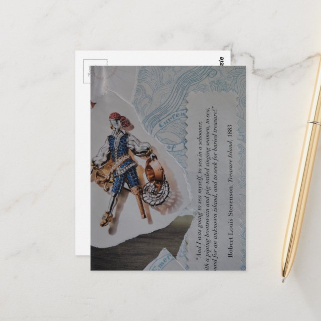 Piratenglanz-Collage Postkarte (Vorderseite/Rückseite Beispiel)