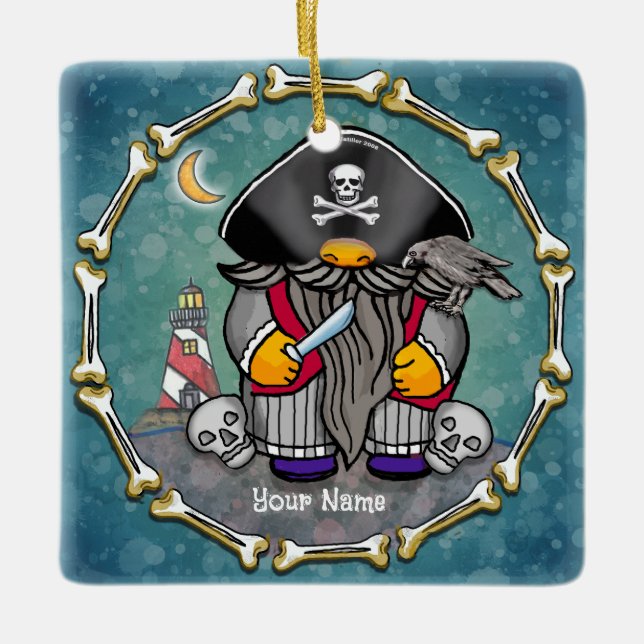 Piratengnom  keramikornament (Vorderseite)
