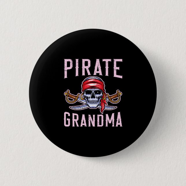 Piratengroßmutter der Männer Piratengroßmutter Oma Button (Vorderseite)