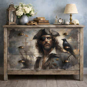 Piratenkapitän Raven Decoupage Seidenpapier