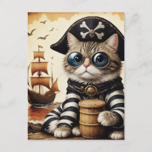 Piratenkatze Postkarte