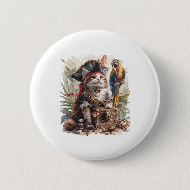 Piratenkatzenschatz Button (Vorderseite)