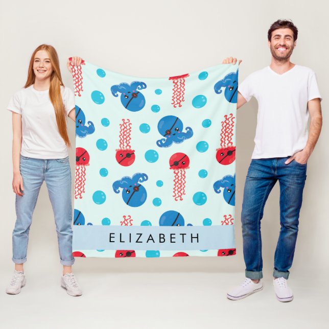 Piratenkopus, Piratenquallen, Meer, Ihr Name Fleecedecke (Beispiel)