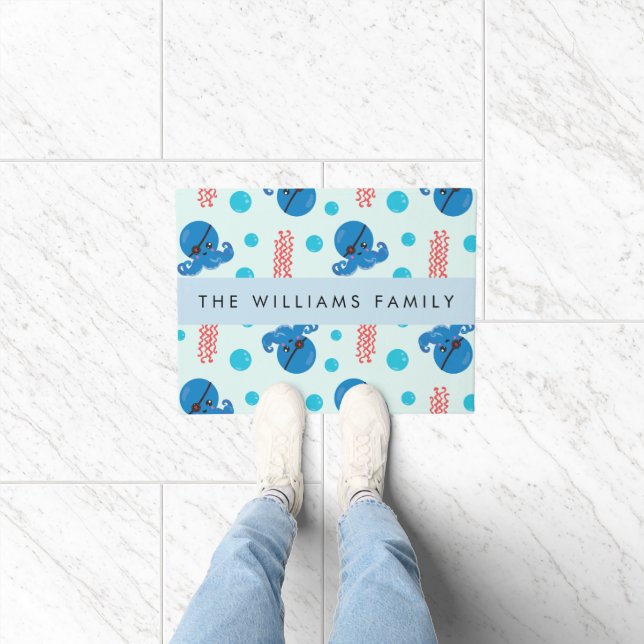 Piratenkopus, Piratenquallen, Meer, Ihr Name Fußmatte (Indoor)