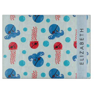 Piratenkopus, Piratenquallen, Meer, Ihr Name Schneidebrett