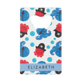 Piratenktopus, Octopus-Muster, Meer, Ihr Name Geldbeutel Flaschenöffner