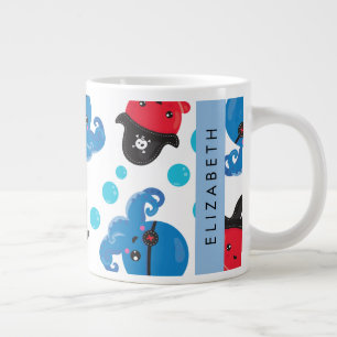 Piratenktopus, Octopus-Muster, Meer, Ihr Name Jumbo-Tasse