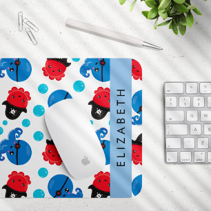 Piratenktopus, Octopus-Muster, Meer, Ihr Name Mousepad