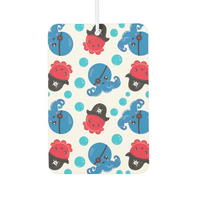 Piratenktopus, Octopusmuster, Meerestiere Autolufterfrischer (Vorderseite)