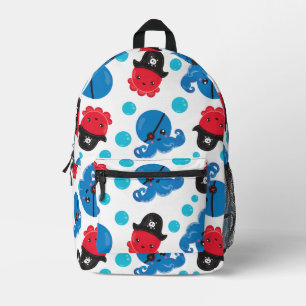 Piratenktopus, Octopusmuster, Meerestiere Bedruckter Rucksack