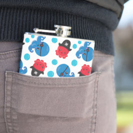 Piratenktopus, Octopusmuster, Meerestiere Flachmann