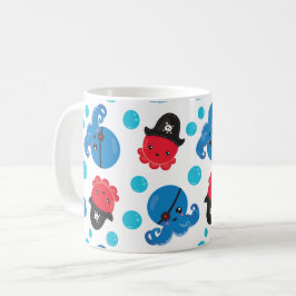Piratenktopus, Octopusmuster, Meerestiere Kaffeetasse