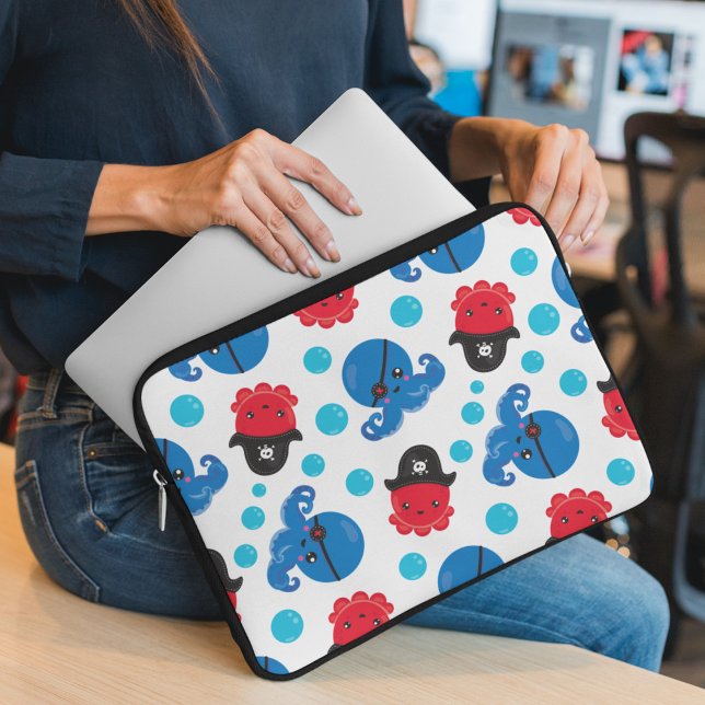 Piratenktopus, Octopusmuster, Meerestiere Laptopschutzhülle (Von Creator hochgeladen)