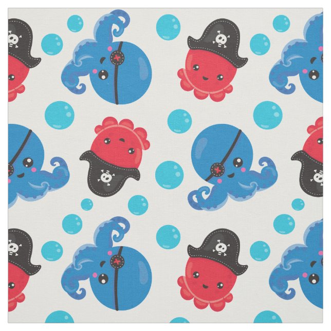 Piratenktopus, Octopusmuster, Meerestiere Stoff (Muster)