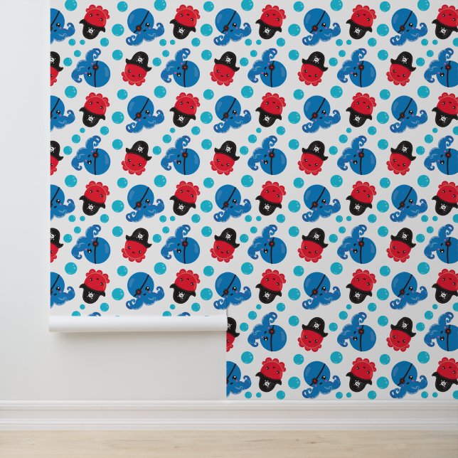 Piratenktopus, Octopusmuster, Meerestiere Tapete