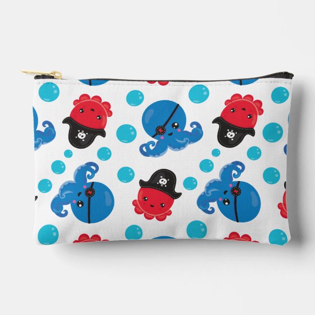 Piratenktopus, Octopusmuster, Meerestiere Zubehörtasche (Vorderseite)