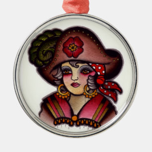 Piratenmädchen Silbernes Ornament