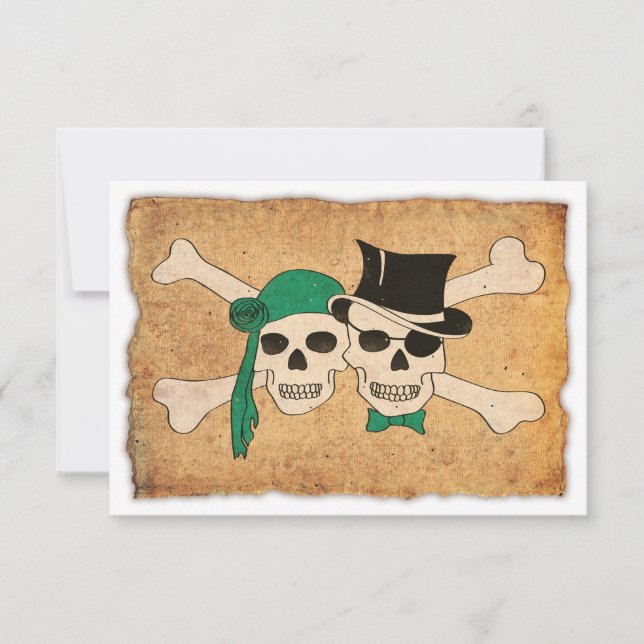 Piratenpaar Einladung (Vorderseite)