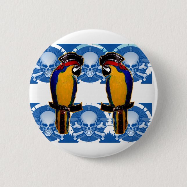 Piratenpapageien Button (Vorderseite)